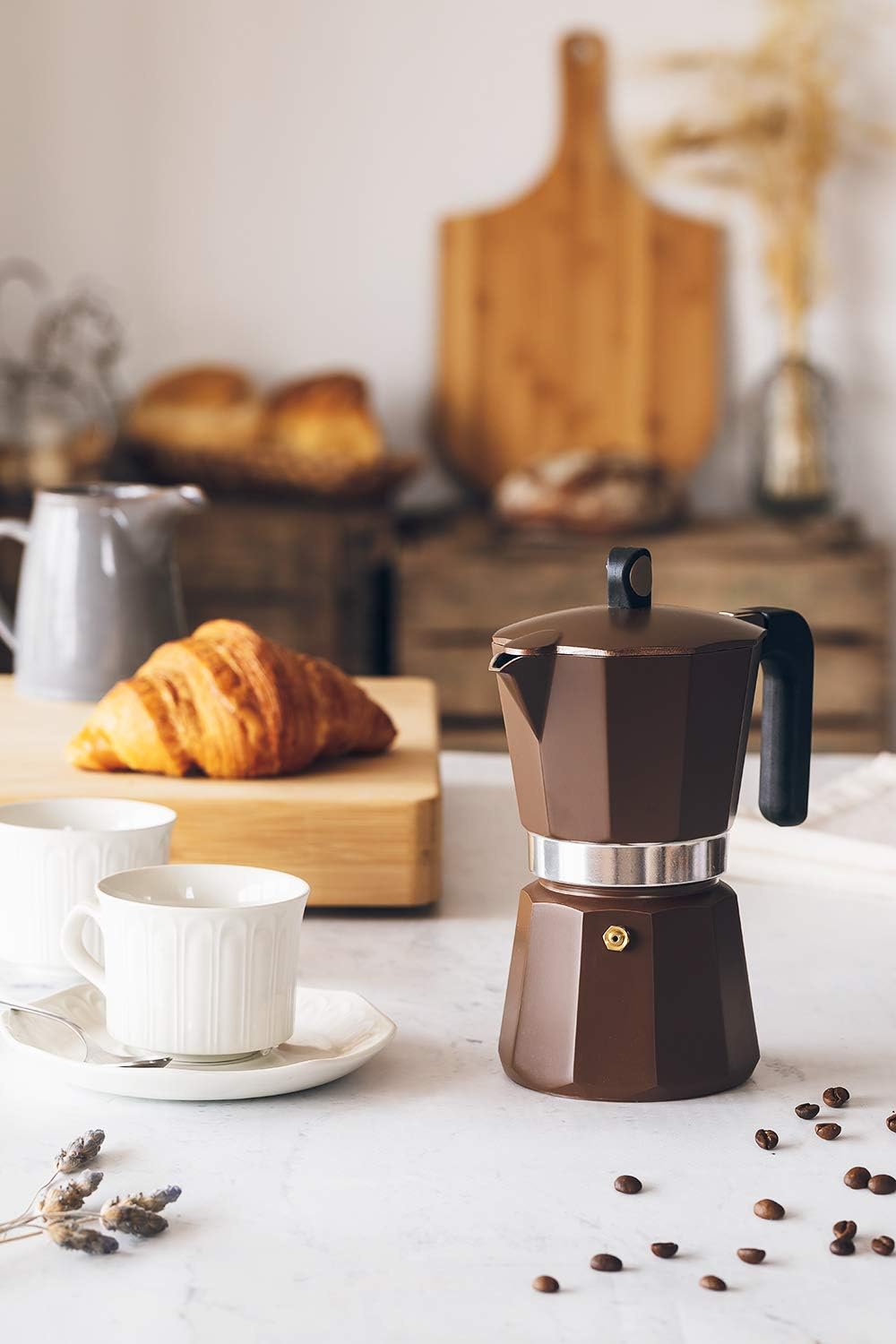 Cafeteira Italiana Induction Cream M671012/ 12 Chávenas/ Castanho - Imagem 4