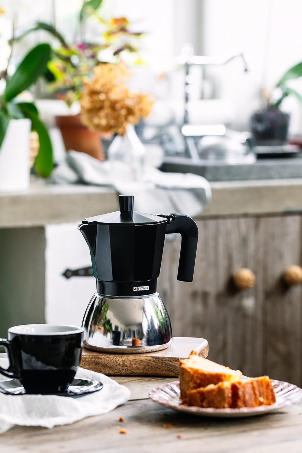 Cafeteira Italiana Monix Induction Inox M863006 / 6 Chávenas / Preta - Imagem 6