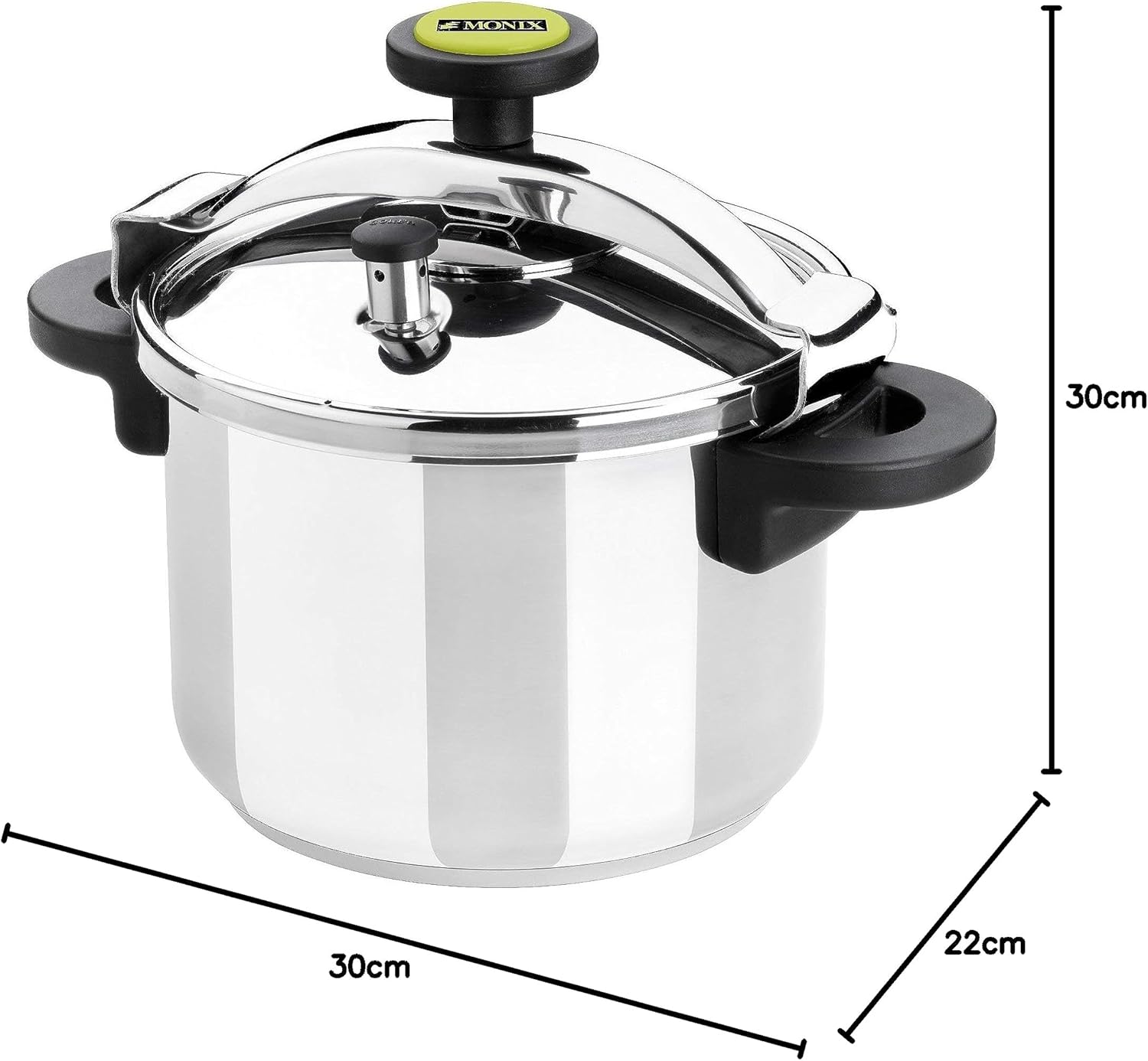 Panela de Pressão Monix Classica M530002/ 22cm/ 6L/ Aço Inoxidável/ Apta para Indução - Imagem 5