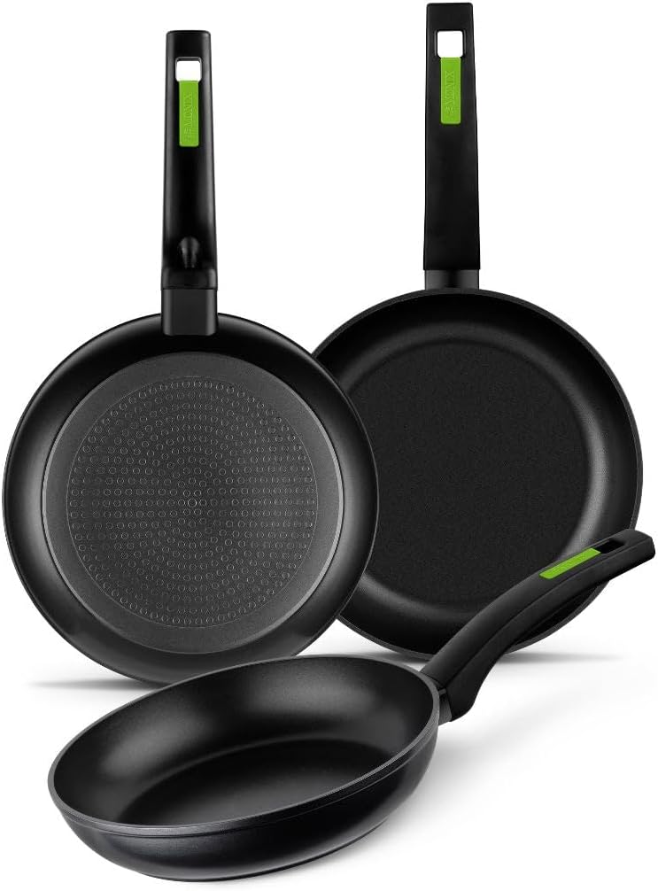 Pack 3 Frigideiras Monix Green M481241/ 18cm/ 22cm/ 26cm/ Alumínio forjado