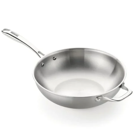 Wok Monix Planet Inox 28cm Aço Inoxidável Triply Indução M212028