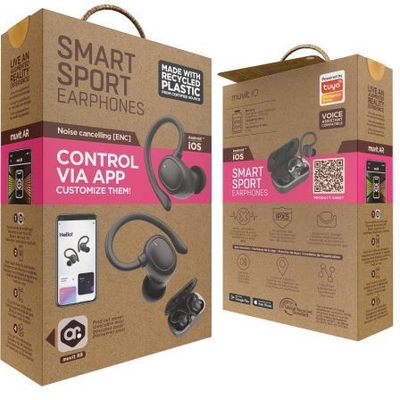 Auriculares Desportivos Bluetooth Muvit iO Smart True Wireless Sport ENC com estojo de carga/ Autonomia 6h/ Pretos - Imagem 5