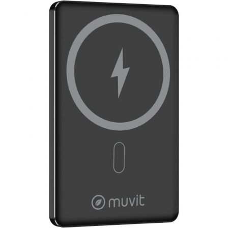 Powerbank 5000mAh Muvit For Change MCCHP0009/ 20W/ Wireless/ Preto/ Inclui Cabo USB Tipo-C