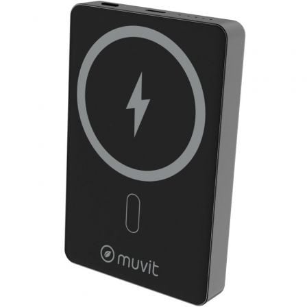 Powerbank 10000mAh Muvit For Change MCCHP0010/ 20W/ Wireless/ Preta/ Inclui Cabo USB Tipo-C