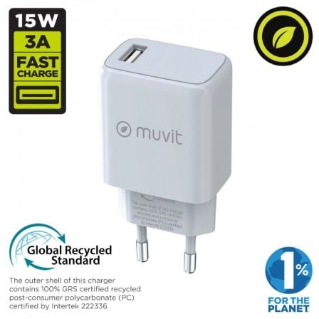 Carregador de Parede Muvit For Change MCACC0002/ 1xUSB/ 15W - Imagem 2