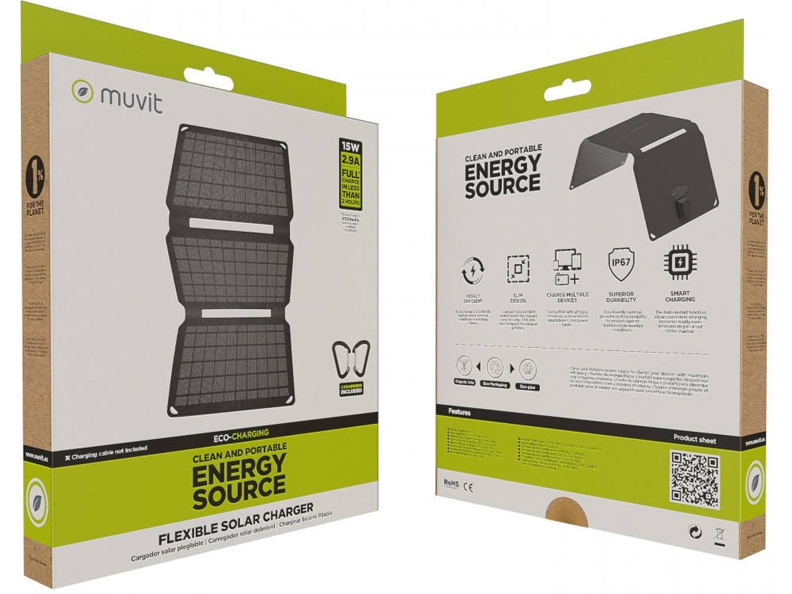 Painel Solar Portátil Muvit MCSCH0002/ 1xUSB/ 15W - Imagem 7