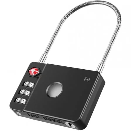 Cadeado Inteligente Localizador Muvit For Change MiLi MiLock Duo TSA Apple Find My Android Preto
