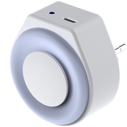 Luz de Noite LED Muvit IO MIONLI001 Sensor de Luz 2700K com Porta de Carga USB-C 15W Branco