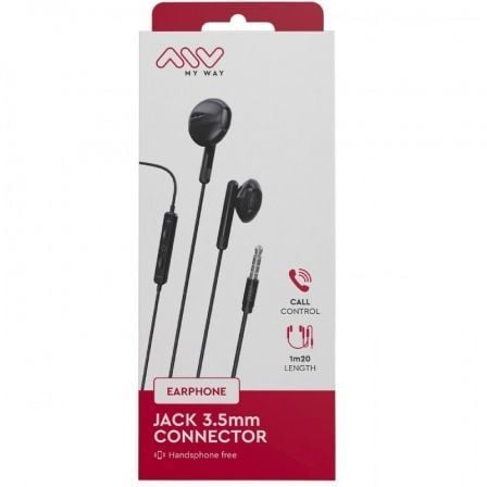 Auriculares Intra-auriculares Myway MWHPH0019/ com Microfone/ Jack 3.5/ Pretos - Imagem 3