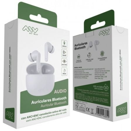 Auriculares Bluetooth Myway MWHPH0028 com estojo de carregamento/ Autonomia 6h/ Brancos - Imagem 5