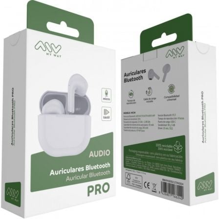 Auriculares Bluetooth Myway Wireless Touch MWHPH0030 com estojo de carregamento/ Autonomia 3h/ Brancos - Imagem 5