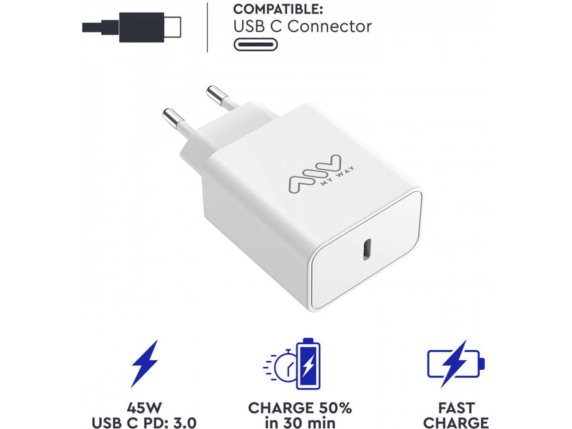 Carregador de Parede Myway MWACC0018/ 1xUSB Tipo-C/ 45W - Imagem 2