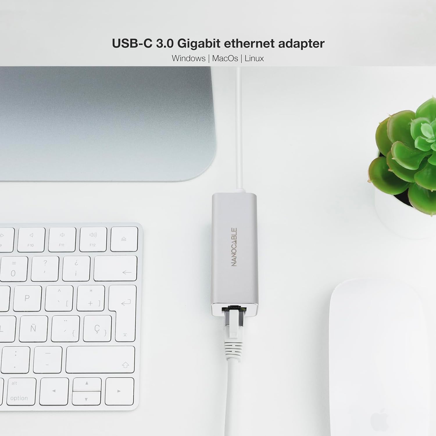 Adaptador USB Tipo-C - RJ45 Nanocable 10.03.0402/ 1000Mbps - Imagem 3