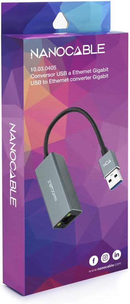 Adaptador USB 3.0 - RJ45 Nanocable 10.03.0405/ 1000Mbps - Imagem 5
