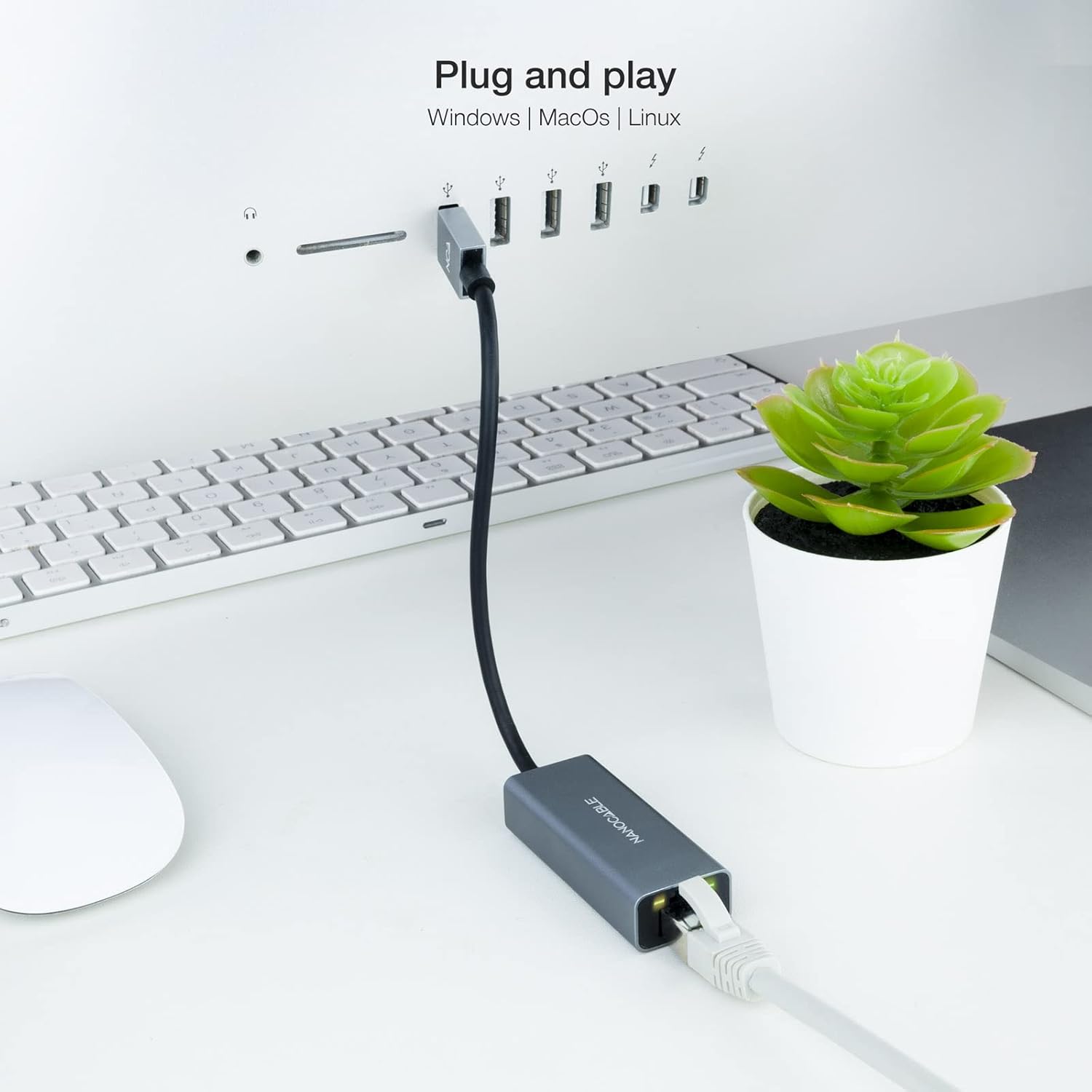 Adaptador USB 3.0 - RJ45 Nanocable 10.03.0405/ 1000Mbps - Imagem 4