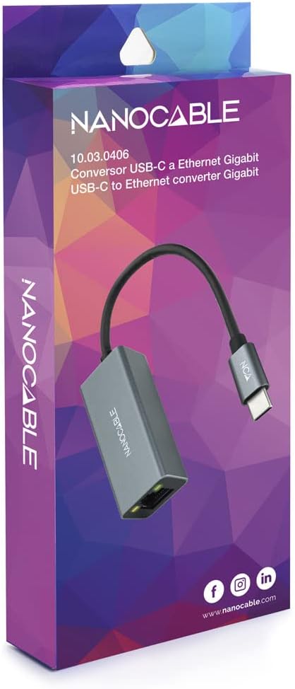Adaptador Tipo-C - RJ45 Nanocable 10.03.0406/ 1000Mbps - Imagem 5