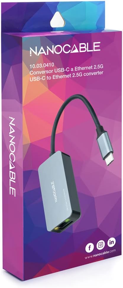 Adaptador USB Tipo-C - RJ45 Nanocable 10.03.0410/ 2500Mbps - Imagem 5