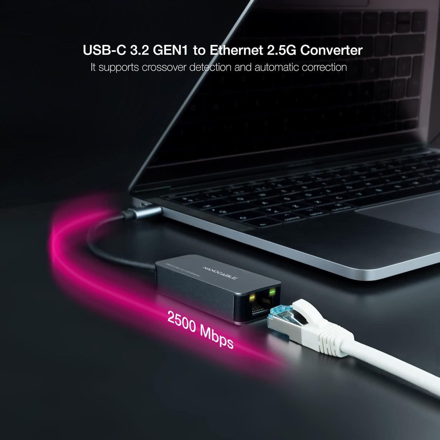 Adaptador USB Tipo-C - RJ45 Nanocable 10.03.0410/ 2500Mbps - Imagem 3