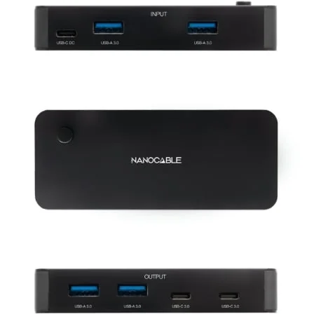 Switch USB 3.0 Nanocable 10.12.0011 Comutador 2 PCs para 4 Periféricos (2x USB-A + 2x USB-C) Alumínio Preto - Imagem 3
