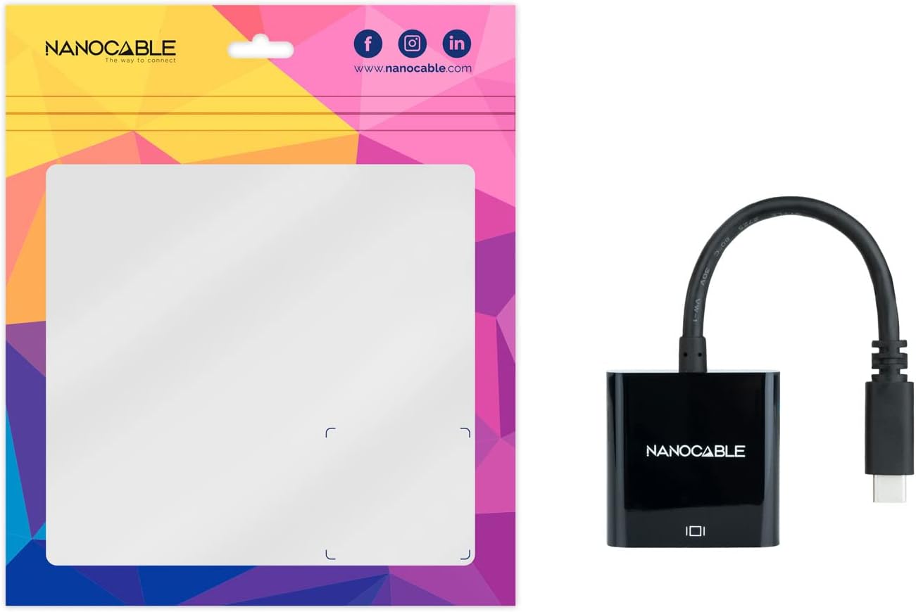 Cabo Conversor Nanocable 10.16.4101-BK/ USB Tipo-C Macho - VGA Fêmea - Imagem 5