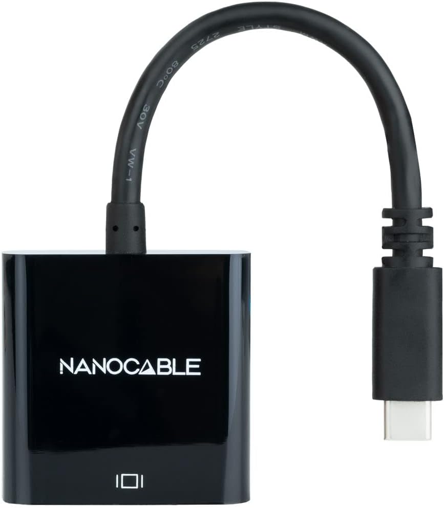 Cabo Conversor Nanocable 10.16.4101-BK/ USB Tipo-C Macho - VGA Fêmea - Imagem 2
