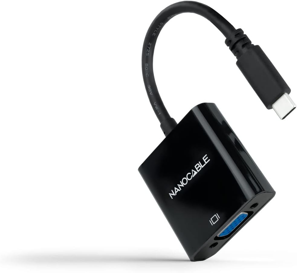 Cabo Conversor Nanocable 10.16.4101-BK/ USB Tipo-C Macho - VGA Fêmea