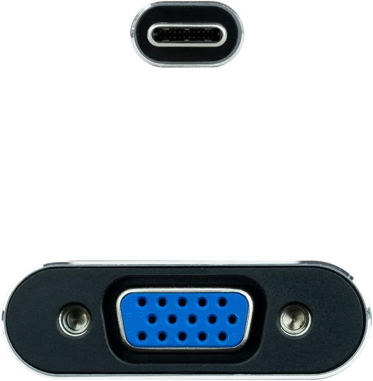 Conversor Nanocable 10.16.4101-G USB-C Macho para VGA Fêmea Full HD 1920x1200 10cm Alumínio Cinzento - Imagem 3