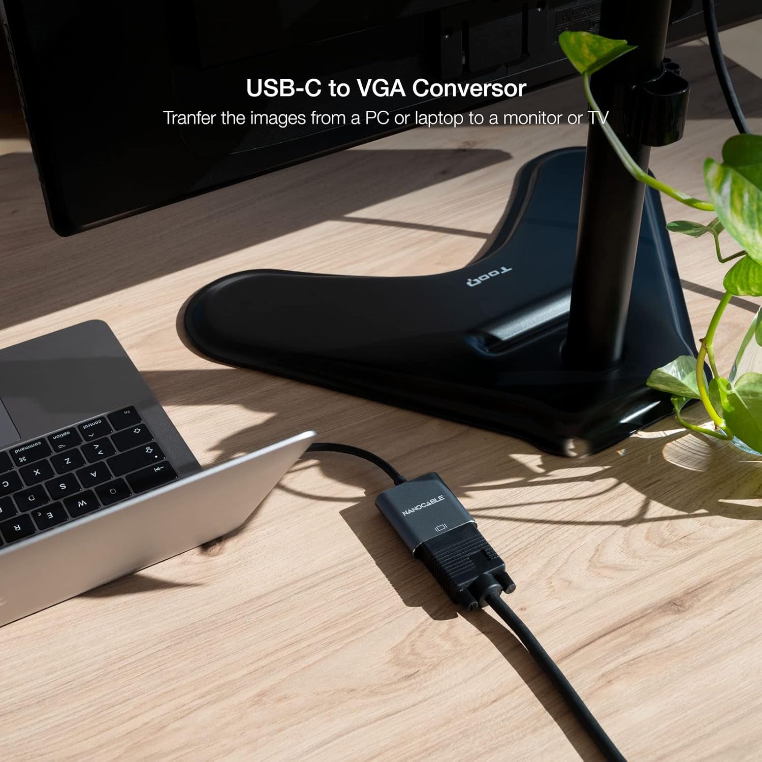 Conversor Nanocable 10.16.4101-G USB-C Macho para VGA Fêmea Full HD 1920x1200 10cm Alumínio Cinzento - Imagem 4