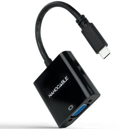 Conversor Nanocable USB-C para VGA 10.16.4101 Resolução 1920x1200@60Hz 10cm Alumínio Prateado