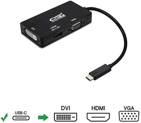 Conversor Nanocable 10.16.4301-BK USB-C para VGA DVI HDMI 4K 10cm Preto - Imagem 3