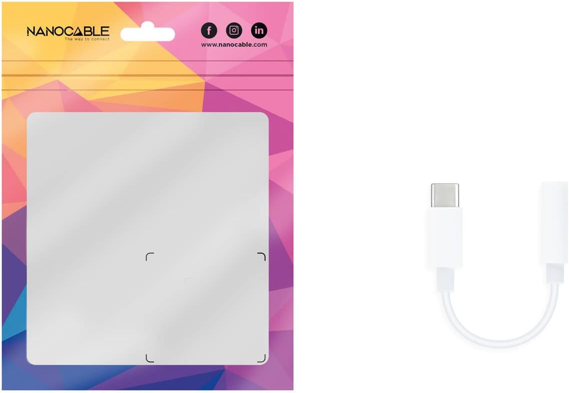 Conversor USB Tipo-C Nanocable 10.24.1205-W/ USB Tipo-C Macho - Jack 3.5 Fêmea - Imagem 5