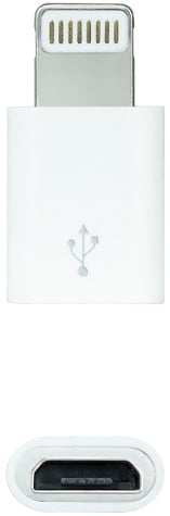Adaptador Micro USB 2.0 Lightning Nanocable 10.10.4100/ Micro USB Fêmea - Lightning Macho/ Branco