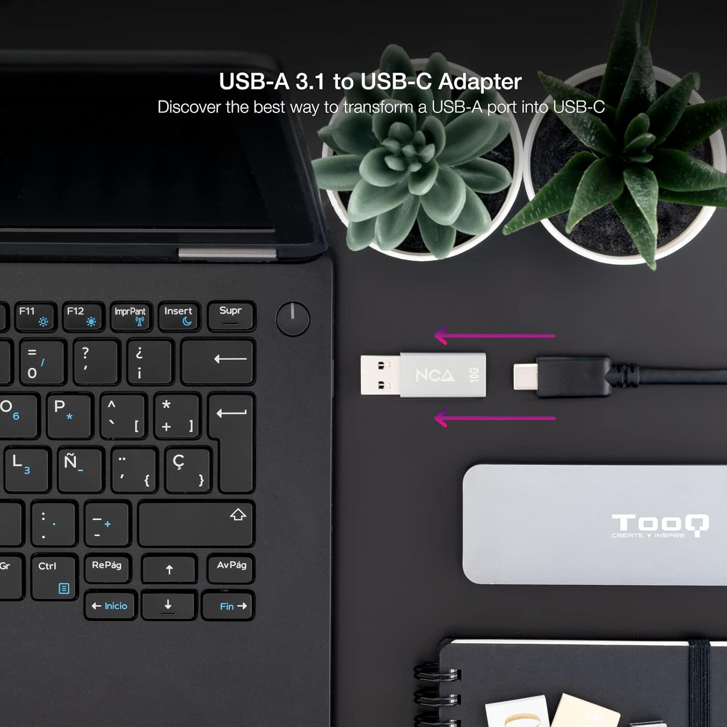 Adaptador USB 3.1 Nanocable 10.02.0013/ USB Macho - USB Tipo-C Fêmea - Imagem 3