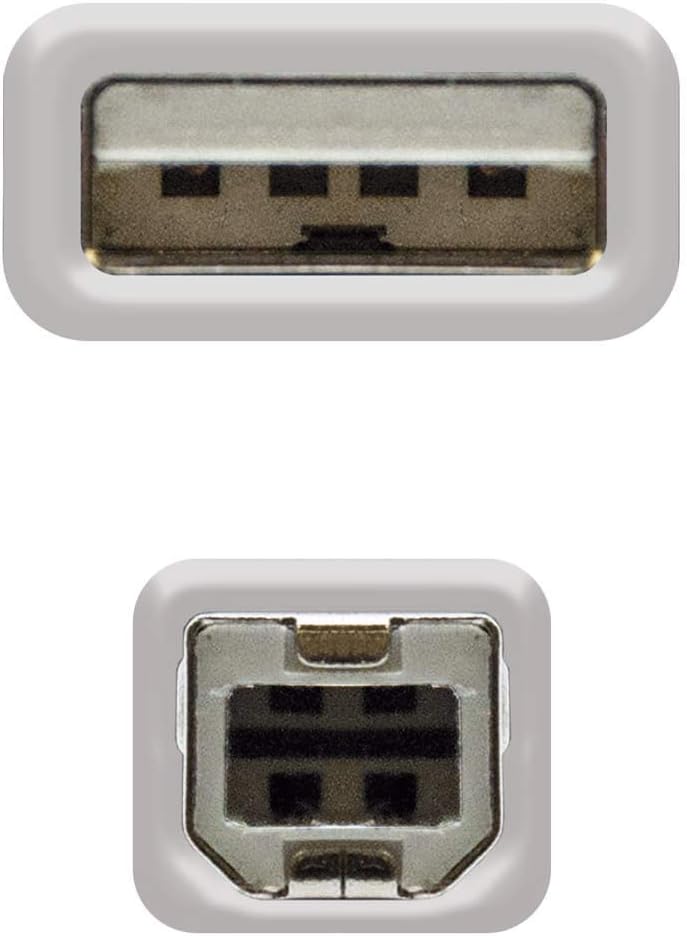 Cabo USB 2.0 Impressora Nanocable 10.01.0103/ USB Tipo-B Macho - USB Macho/ 1.8m/ Bege - Imagem 3