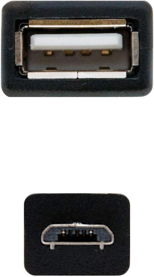 Cabo USB 2.0 Nanocable 10.01.3500/ MicroUSB Macho - USB Fêmea/ 15cm/ Preto - Imagem 3