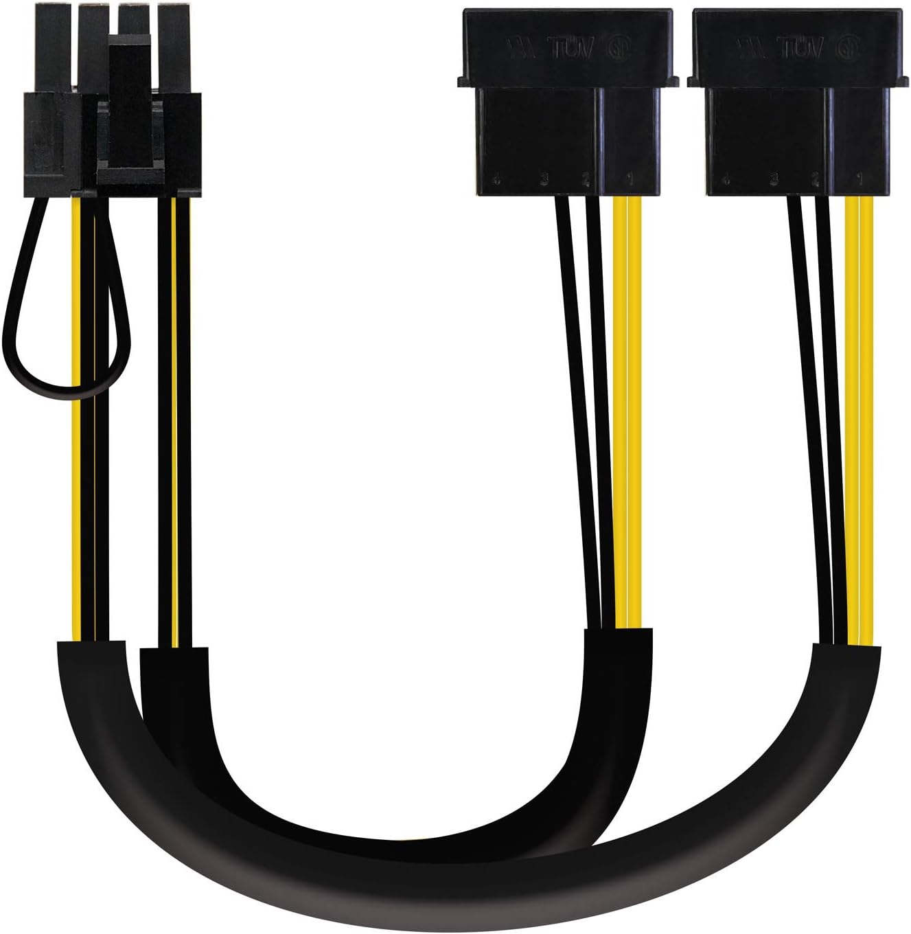 Cabo de Alimentação Placa Gráfica Nanocable 10.19.1201/ 2x Molex Macho - 6+2 PIN Macho/ 20cm