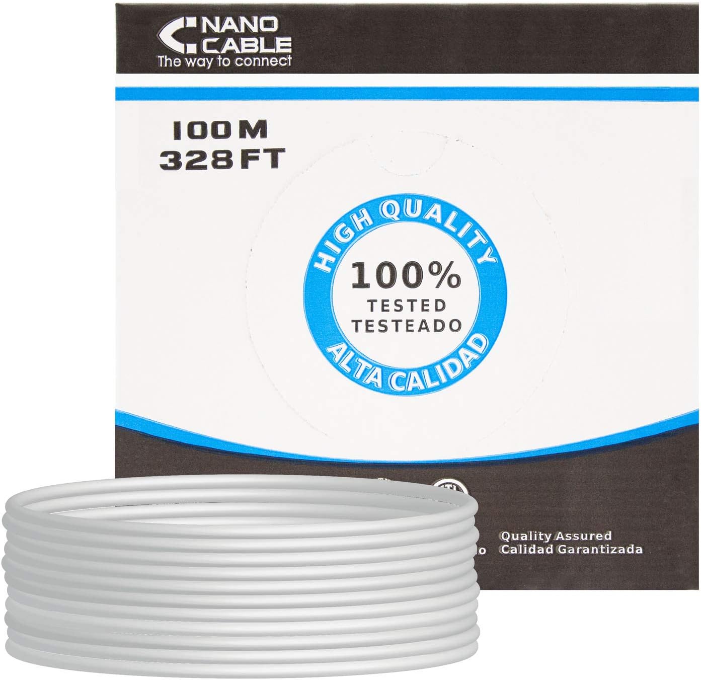 Bobina de Cabo RJ45 UTP Nanocable 10.20.0302 Cat.5e/ 100m/ Cinzento - Imagem 1