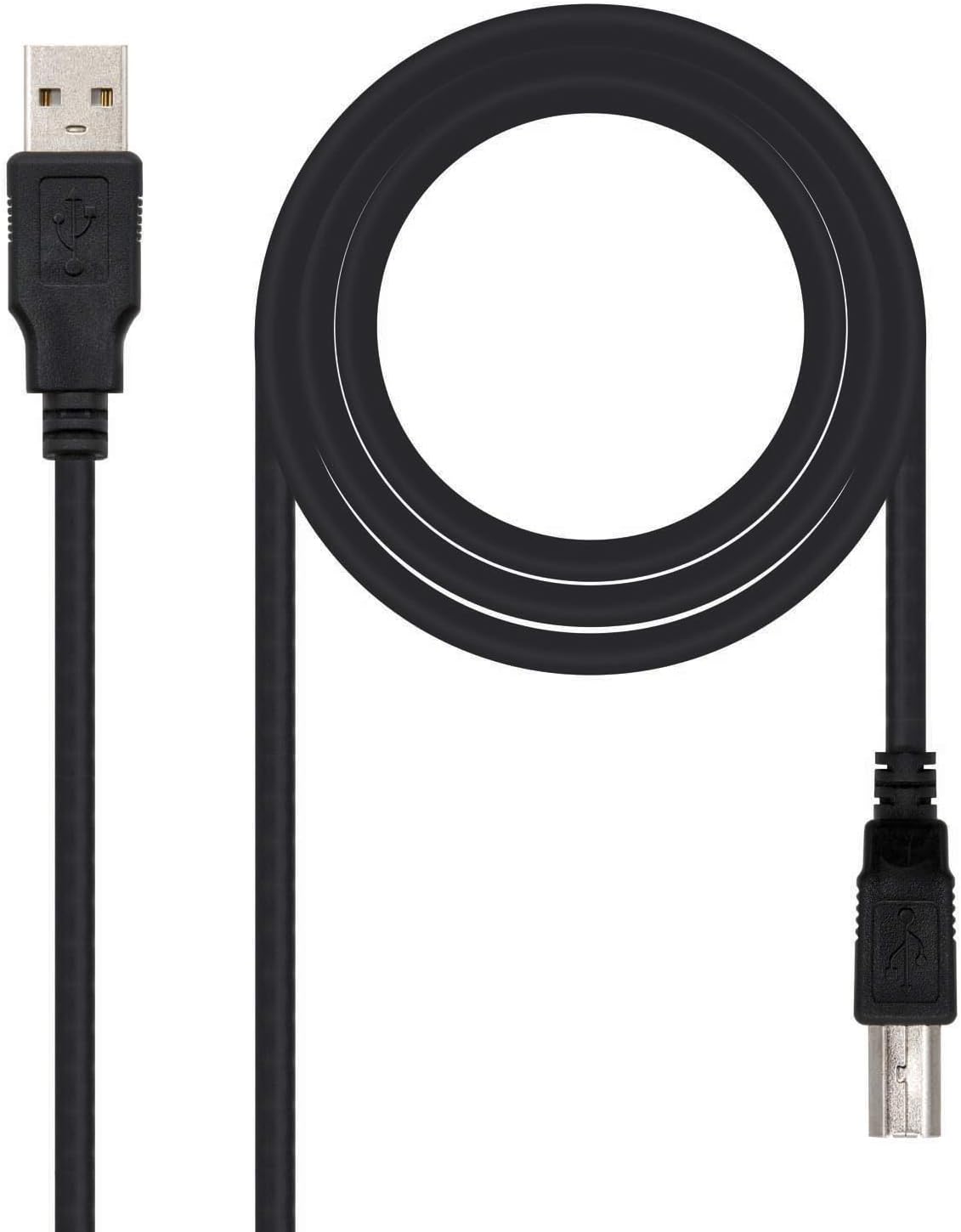 Cabo USB 2.0 Impressora Nanocable 10.01.0104-BK/ USB Tipo-B Macho - USB Macho/ 3m/ Preto