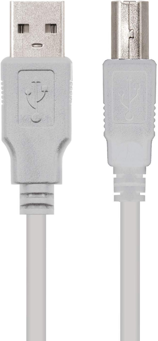 Cabo USB 2.0 Impressora Nanocable 10.01.0104/ USB Tipo-B Macho - USB Macho/ 3m/ Bege - Imagem 2
