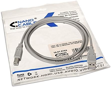 Cabo USB 2.0 Impressora Nanocable 10.01.0104/ USB Tipo-B Macho - USB Macho/ 3m/ Bege - Imagem 5