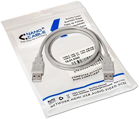 Cabo USB 2.0 Nanocable 10.01.0302/ USB Macho - USB Macho/ 1m/ Bege - Imagem 5