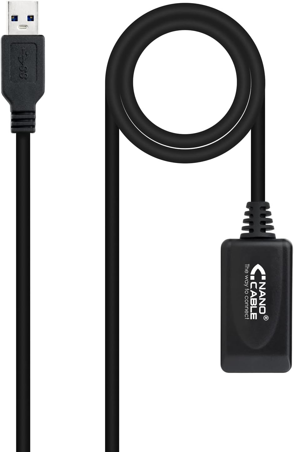 Cabo Extensor USB 3.0 com Amplificador Nanocable 10.01.0311/ USB Macho - USB Fêmea/ 5m/ Preto