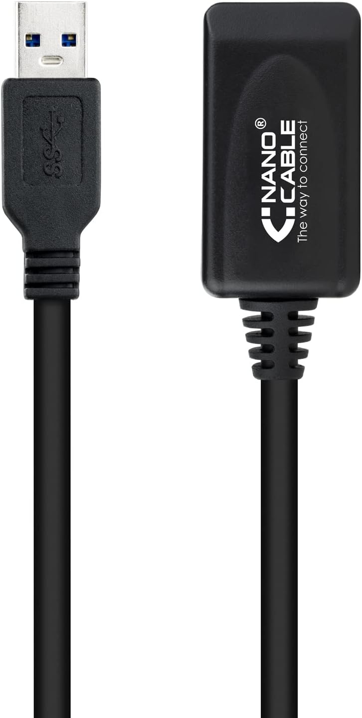 Cabo Extensor USB 3.0 com Amplificador Nanocable 10.01.0311/ USB Macho - USB Fêmea/ 5m/ Preto - Imagem 2