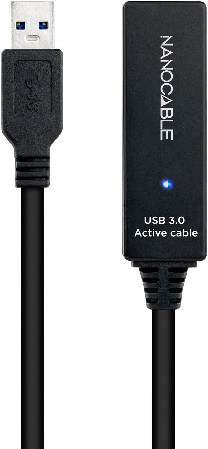 Cabo Extensor Amplificador USB 3.0 Nanocable 10.01.0312/ USB Macho - USB Fêmea/ 10m/ Preto - Imagem 2