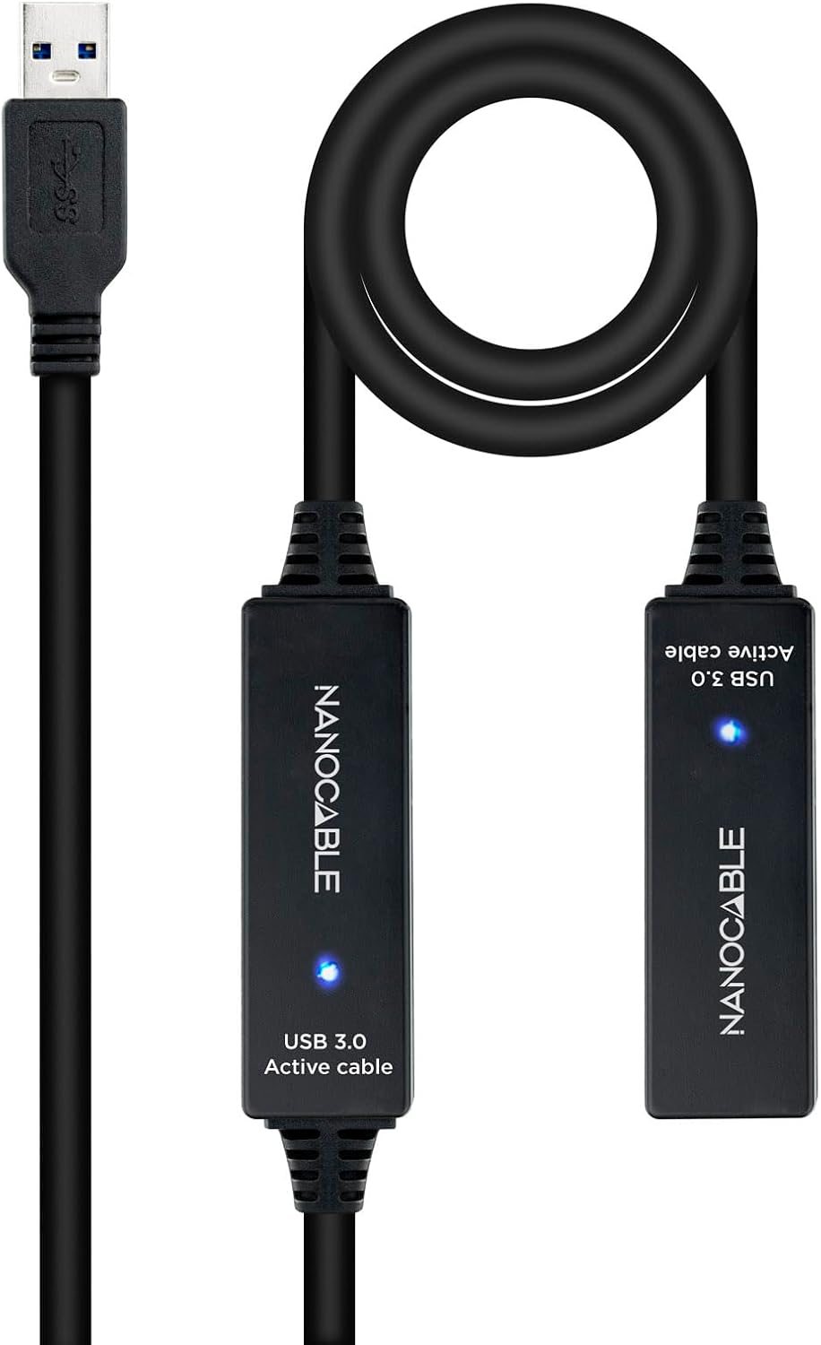Cabo Extensor Amplificador USB 3.0 Nanocable 10.01.0312/ USB Macho - USB Fêmea/ 10m/ Preto