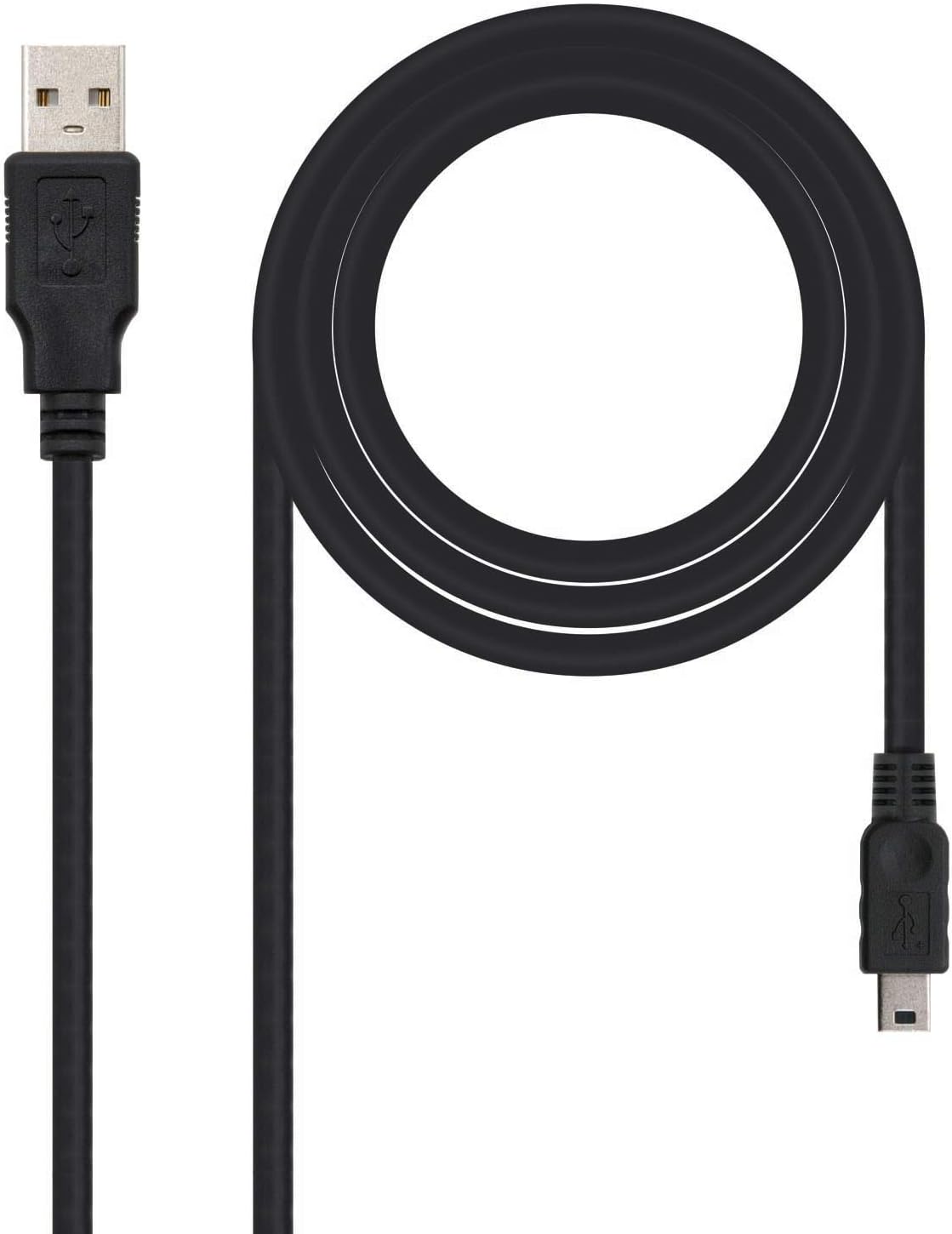 Cabo USB 2.0 Nanocable 10.01.0402/ USB Macho - MiniUSB Macho/ 1.8m/ Preto