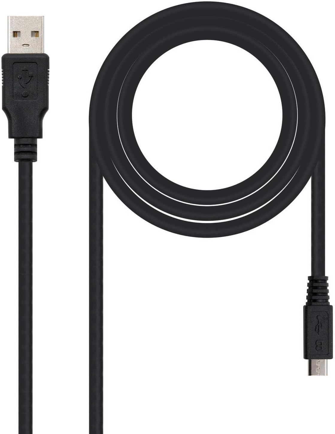 Cabo USB 2.0 Nanocable 10.01.0500/ USB Macho - MicroUSB Macho/ 80cm/ Preto