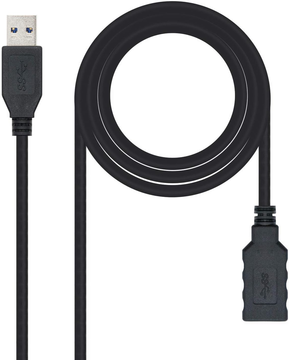Cabo Extensor USB 3.0 Nanocable 10.01.0902-BK/ USB Macho - USB Fêmea/ 2m/ Preto