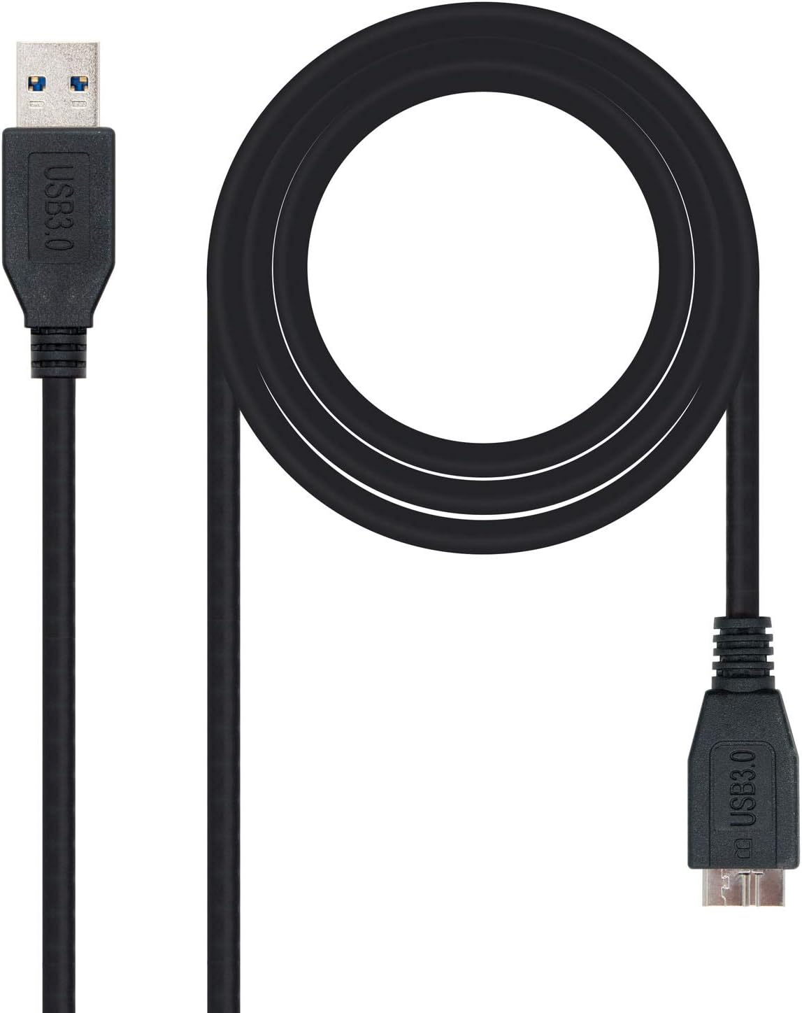 Cabo USB 3.0 Nanocable 10.01.1101-BK/ USB Macho - MicroUSB Macho/ 1m/ Preto