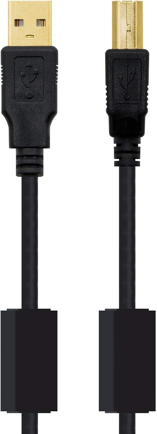 Cabo USB 2.0 Impressora Nanocable 10.01.1202/ USB Tipo-B Macho - USB Macho / 2m/ Preto - Imagem 2